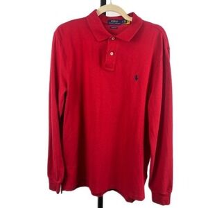 Polo Ralph Lauren Men's Size‎ Large Red Long Sleeve Classic Fit Polo Shirt
